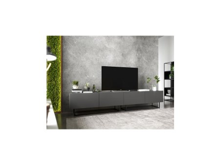 Szafka RTV ENJOY Loft Industrialna Grafit MAT 240 cm zestaw 2 x 120 cm1