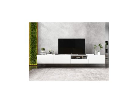Wisząca Szafka RTV ENJOY Loft Biały MAT 240 cm zestaw z szufladą 2 x 120 cm1
