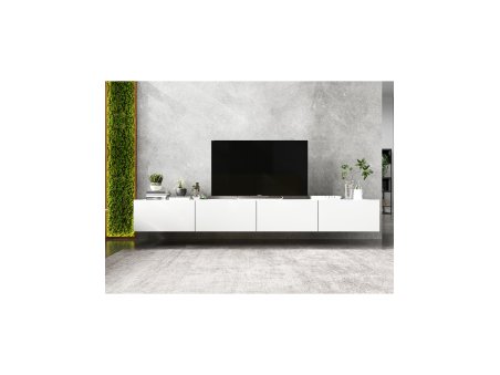 Wisząca Szafka RTV ENJOY Loft Industrialna Biały MAT 240 cm zestaw 2 x 120 cm1