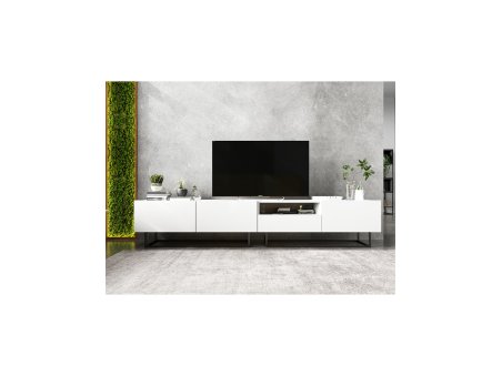 Szafka RTV ENJOY Loft Industrialna Biały MAT 240 cm zestaw z szufladą 2 x 120 cm1
