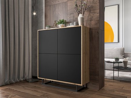 Czterodrzwiowa komoda do salonu w stylu loft z kolekcji APOLLO1