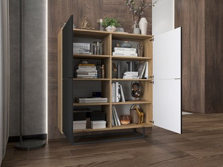 Czterodrzwiowa komoda do salonu w stylu loft z kolekcji APOLLO2