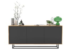 Nowoczesna Komoda APOLLO Loft Industrialna 168cm dąb wotan/grafit mat