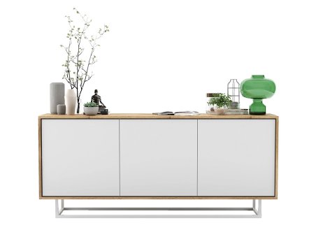 Nowoczesna Komoda APOLLO Loft Industrialna 168cm dąb wotan/biały mat