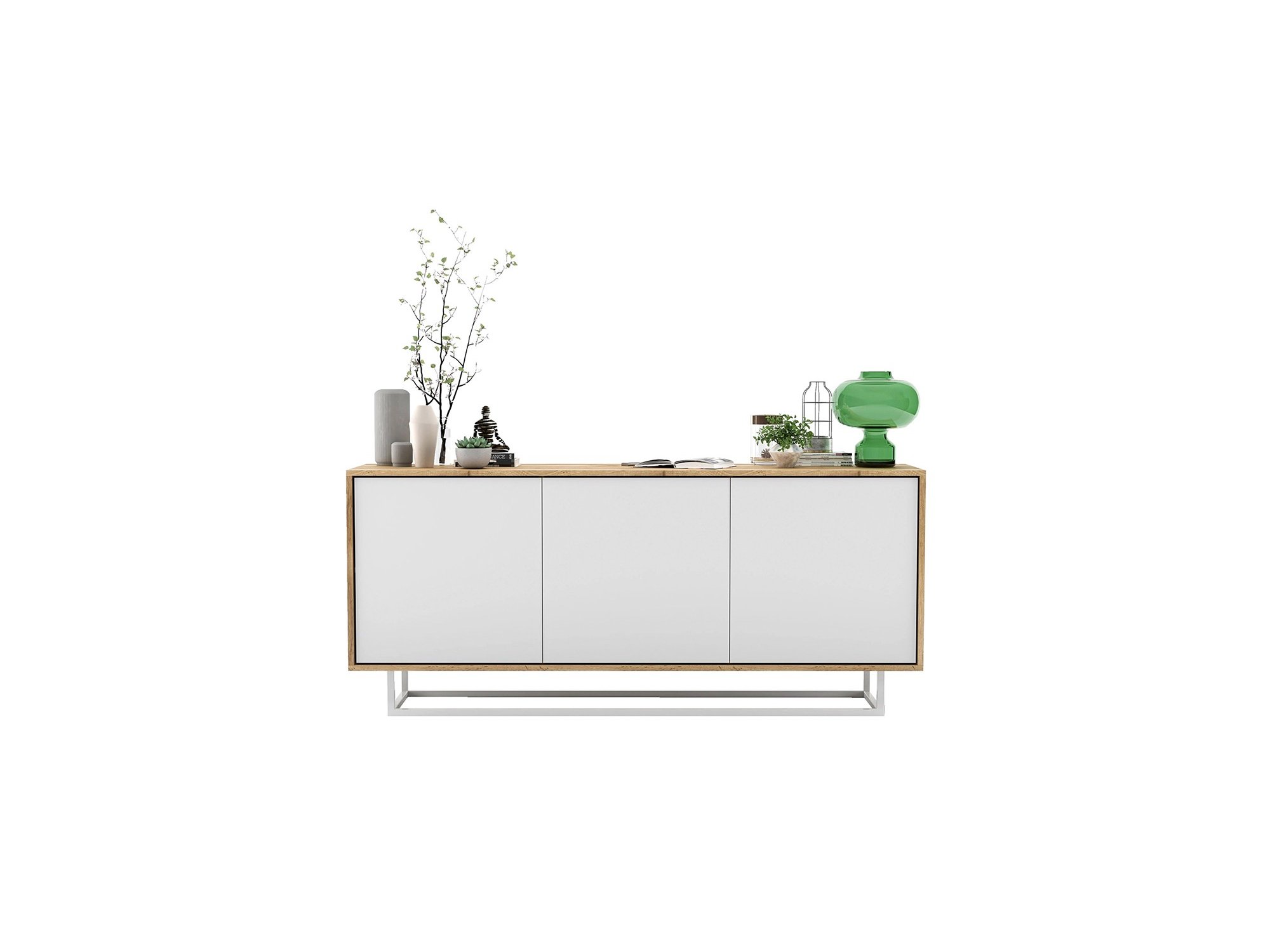 Nowoczesna Komoda APOLLO Loft Industrialna 168cm dąb wotan/biały mat