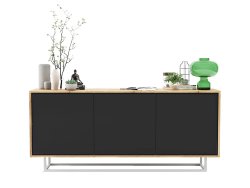 Nowoczesna Komoda APOLLO Loft Industrialna 168cm dąb wotan/czarny mat