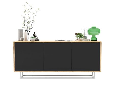 Nowoczesna Komoda APOLLO Loft Industrialna 168cm dąb wotan/czarny mat