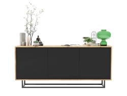 Nowoczesna Komoda APOLLO Loft Industrialna 168cm dąb wotan/czarny mat