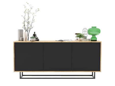 Nowoczesna Komoda APOLLO Loft Industrialna 168cm dąb wotan/czarny mat3