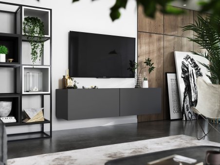 Wisząca Szafka RTV ENJOY Loft Industrialna 120 cm kolor grafit MAT2