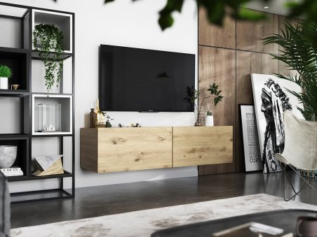 Wisząca Szafka RTV ENJOY Loft Industrialna 120 cm kolor biały MAT2