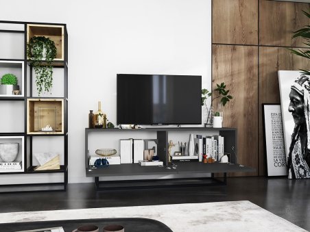 Szafka RTV ENJOY Loft Industrialna 120 cm stelaż kolor grafit MAT3