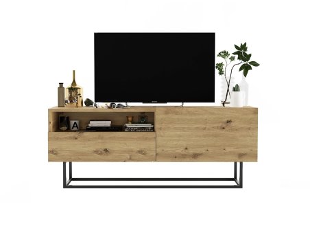 Szafka RTV ENJOY Loft Industrialna szuflada 120 cm stelaż kolor dąb artisan