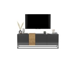 Szafka RTV VANTA Loft Industrialna 160 cm Grafit POŁYSK