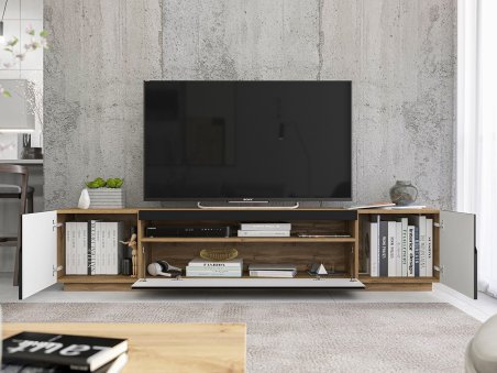 Szafka RTV DOZE Loft Czarny Mat 200 cm, Dobra Cena, Sklep Online3