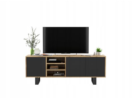 Szafka RTV Loft Industrialna Czarny Mat 150 cm, Dobra Cena, Sklep Online2