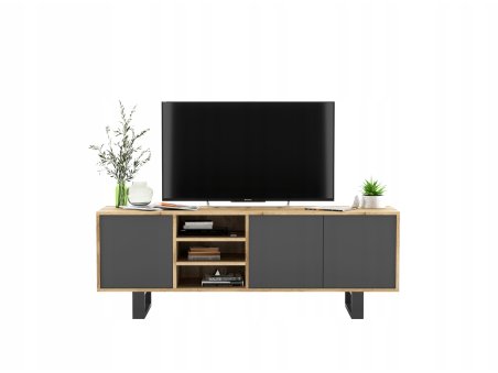 Szafka RTV Loft Komoda RTV Loft Industrialna Grafit MAT 150 cm2