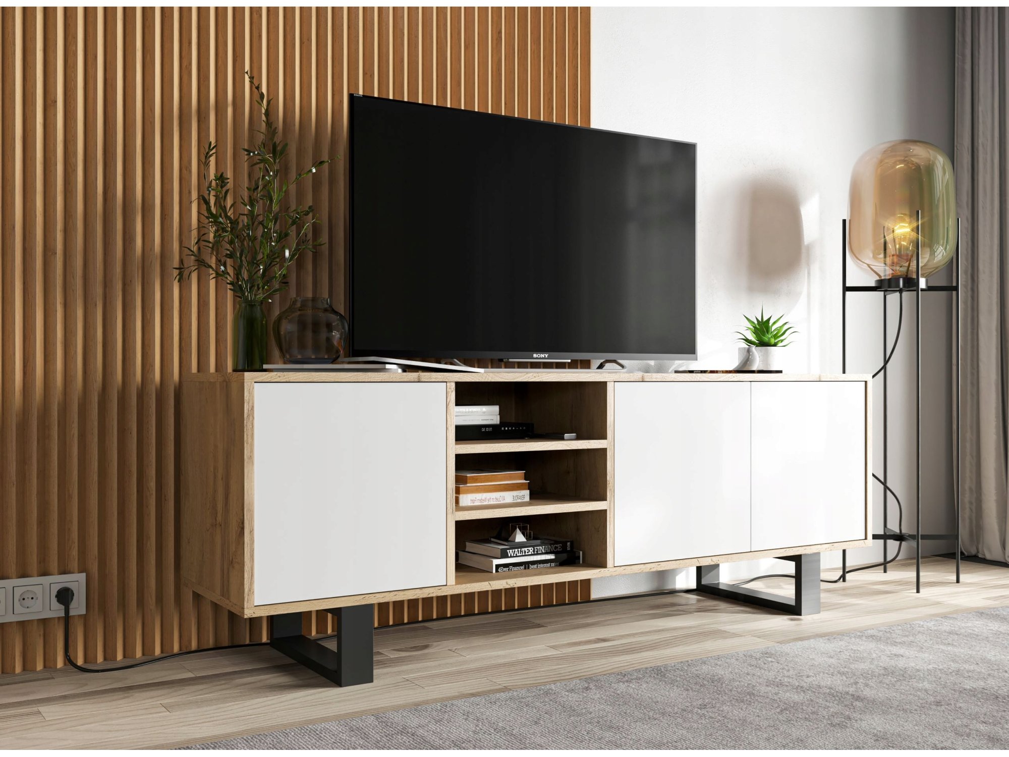 Szafka RTV Loft APOLLO150 cm, Biała, Dobra Cena, Sklep Online | Meble Lindner