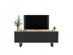 Szafka RTV APOLLO Loft 150 cm Dąb Wotan/Czarny Mat, Dobra Cena, Sklep Online