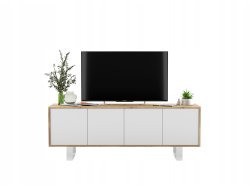 Nowoczesna Szafka RTV Loft APOLLO 2,150 cm, Biała/Dąb Wotan, ze Stelażem, Dobra Cena, Sklep Online | Meble Lindner