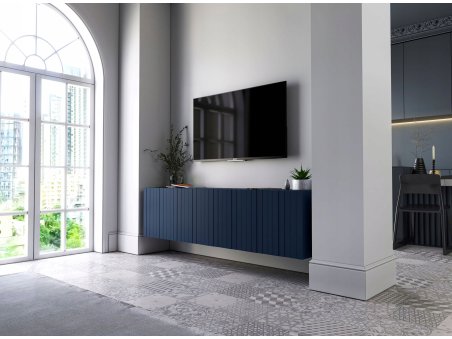 Szafka RTV Glamour ELPIS - 150 cm - granat mat front 3D3