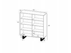 Komoda loft APOLLO 4D - 113 cm - dąb wotan/grafit mat