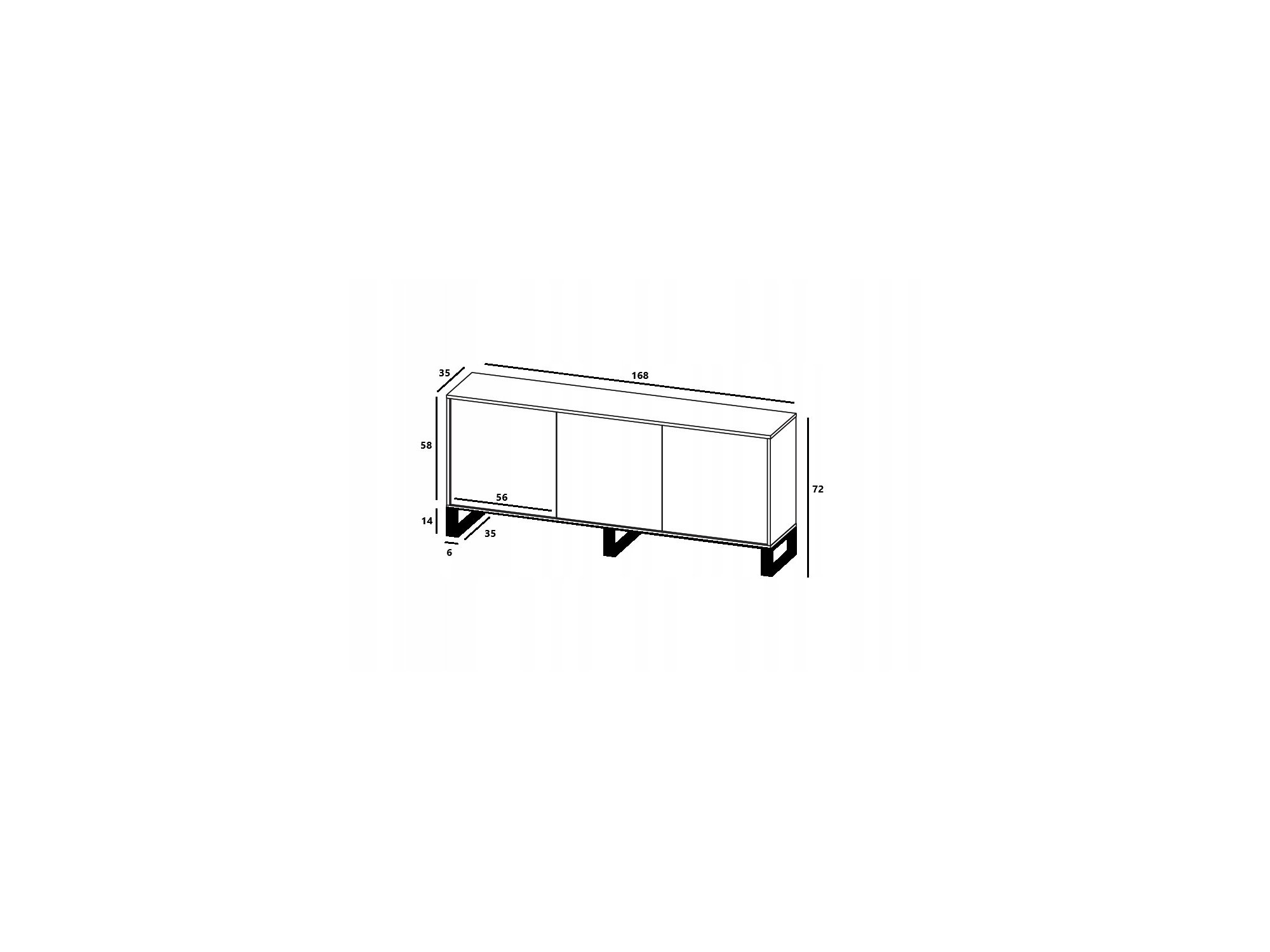 Komoda loft APOLLO 3D - 168 cm - dąb wotan/grafit mat