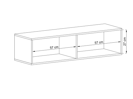 Wisząca Szafka RTV ENJOY Loft Industrialna 120 cm kolor grafit MAT