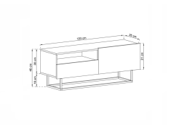 Szafka RTV ENJOY Loft Industrialna szuflada 120 cm stelaż kolor dąb artisan