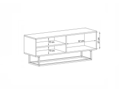 Szafka RTV ENJOY Loft Industrialna szuflada 120 cm stelaż kolor dąb artisan