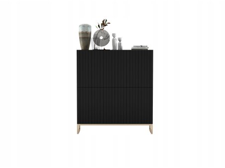 Komoda RTV Glamour Szafka RTV Glamour Czarna 112cm2