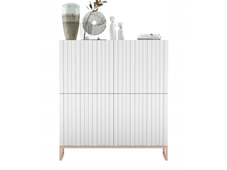 Komoda RTV Glamour Szafka RTV Glamour Biały 112 cm1