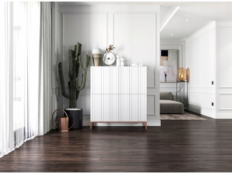 Komoda RTV Glamour Szafka RTV Glamour Biały 112 cm3