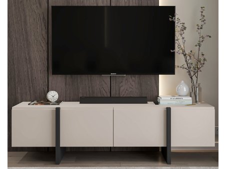 Szafka RTV KENZO w stylu Boho - 180 cm - kaszmir mat1