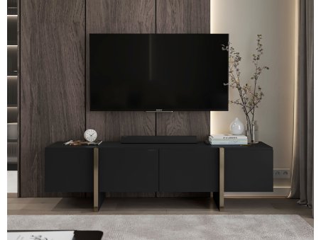 Szafka RTV Glamour KENZO - 180 cm - czarny mat