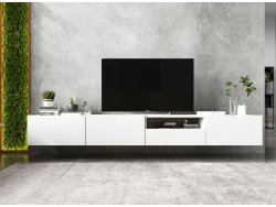 Szafka RTV ENJOY z szufladą stojąca/wisząca - 120 cm - biały mat