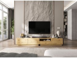 Szafka RTV ENJOY Loft Dąb Artisan 240 cm zestaw z szufladą stojąca / wisząca 2 x 120 cm