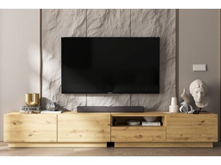 Szafka RTV ENJOY Loft Dąb Artisan 240 cm zestaw z szufladą stojąca / wisząca 2 x 120 cm