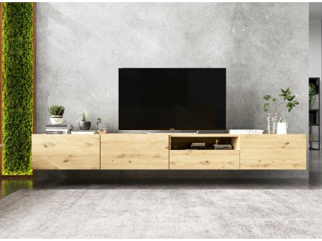 Szafka RTV ENJOY Loft Dąb Artisan 240 cm zestaw z szufladą stojąca / wisząca 2 x 120 cm