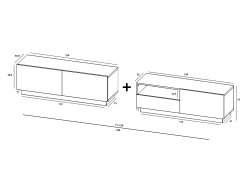 Szafka RTV ENJOY Loft Dąb Artisan 240 cm zestaw z szufladą stojąca / wisząca 2 x 120 cm