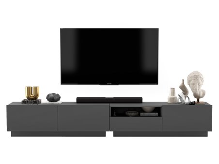 Szafka RTV ENJOY Loft Grafit Mat 240 cm zestaw z szufladą stojąca / wisząca 2 x 120 cm1