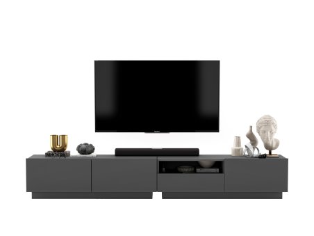 Szafka RTV ENJOY Loft Grafit Mat 240 cm zestaw z szufladą stojąca / wisząca 2 x 120 cm2