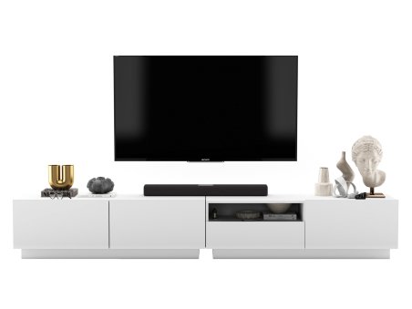 Szafka RTV ENJOY Loft Biały Mat 240 cm zestaw z szufladą stojąca / wisząca 2 x 120 cm1