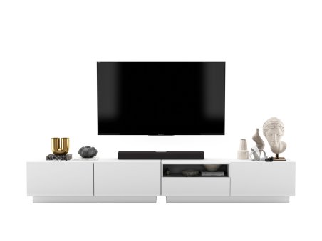 Szafka RTV ENJOY Loft Biały Mat 240 cm zestaw z szufladą stojąca / wisząca 2 x 120 cm2