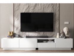 Szafka RTV ENJOY Loft Biały Mat 240 cm zestaw z szufladą stojąca / wisząca 2 x 120 cm