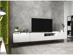 Szafka RTV ENJOY Loft Biały Mat 240 cm zestaw z szufladą stojąca / wisząca 2 x 120 cm