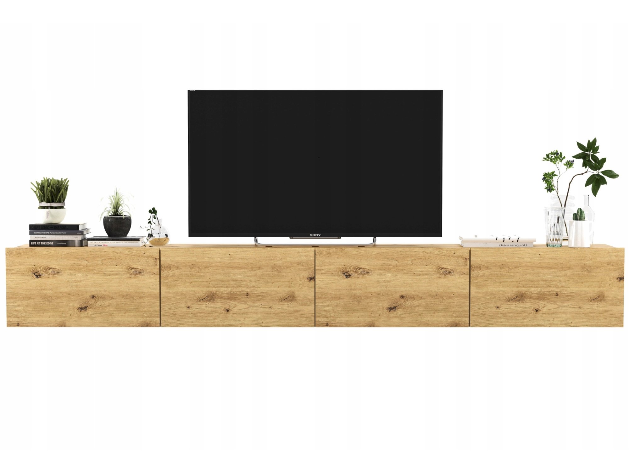Wisząca Szafka RTV ENJOY Loft Dąb artisan MAT 240 cm zestaw 2 x 120 cm