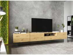 Wisząca Szafka RTV ENJOY Loft Dąb artisan MAT 240 cm zestaw z szufladą 2 x 120 cm