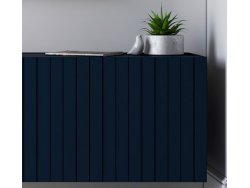 Nowoczesna Komoda RTV Uniwersalna Szafka RTV Glamour Ryflowane fronty granatowy Mat 220 cm