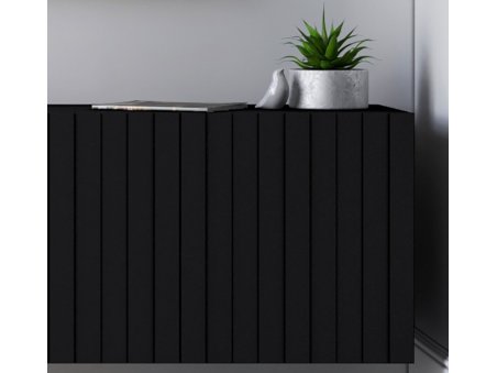 Komoda RTV Loft Szafka RTV Czarny MAT Nowoczesna Czarna Rama 150 cm Glamour